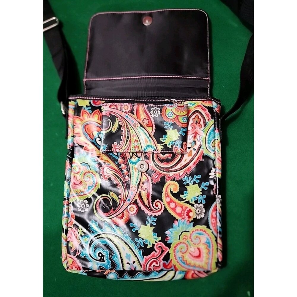 Hadiki Bayou Paisley Sling Crossbody Purse Shoulder Bag Adjustable Strap EUC - Picture 11 of 16